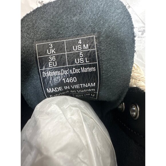 Dr. Martens 1460 Womens Black Smooth Leather Lace-Up Boots Size 5 US / 36 EU - Picture 6 of 11
